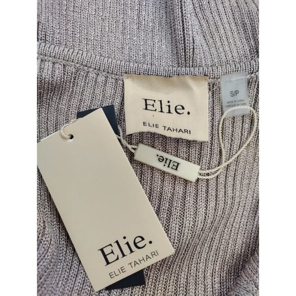 Elie Tahari Ribbed Knit Spaghetti Strap Tank Top V-Neck Taupe Womens S/P, NWT - Picture 3 of 8